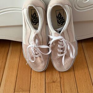 Vans Blush and White Lace-Up Sneakers